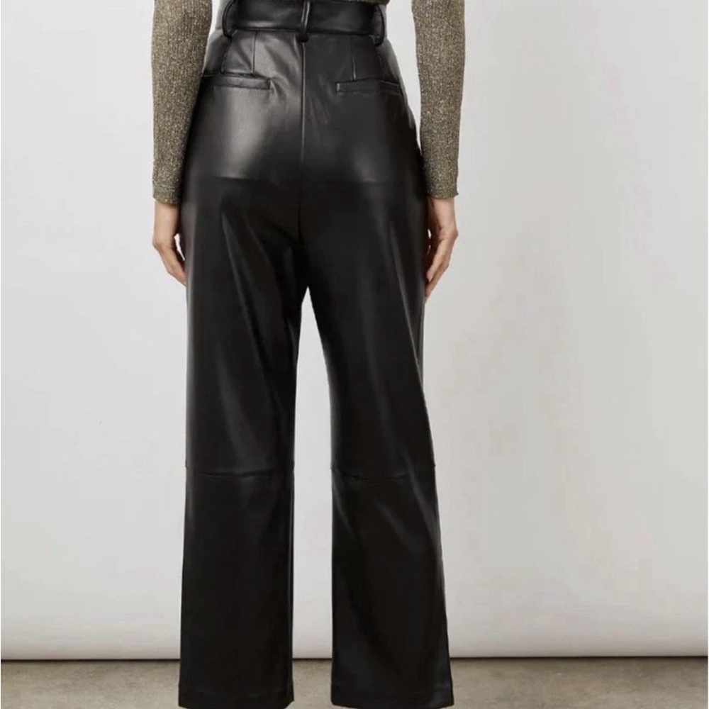 Rails Jo Black, Wide Leg Vegan Leather Pants, Size 4